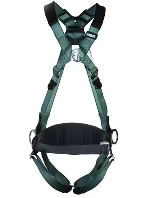 MSA V-FORM Harness, Back/Chest/Hip D-Ring, With Waist Belt