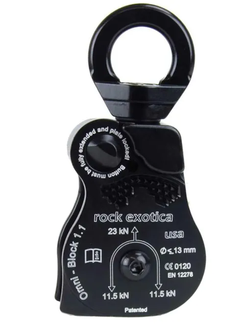 Rock Exotica Omni Block 1.1 Single Swivel Pulley - Black